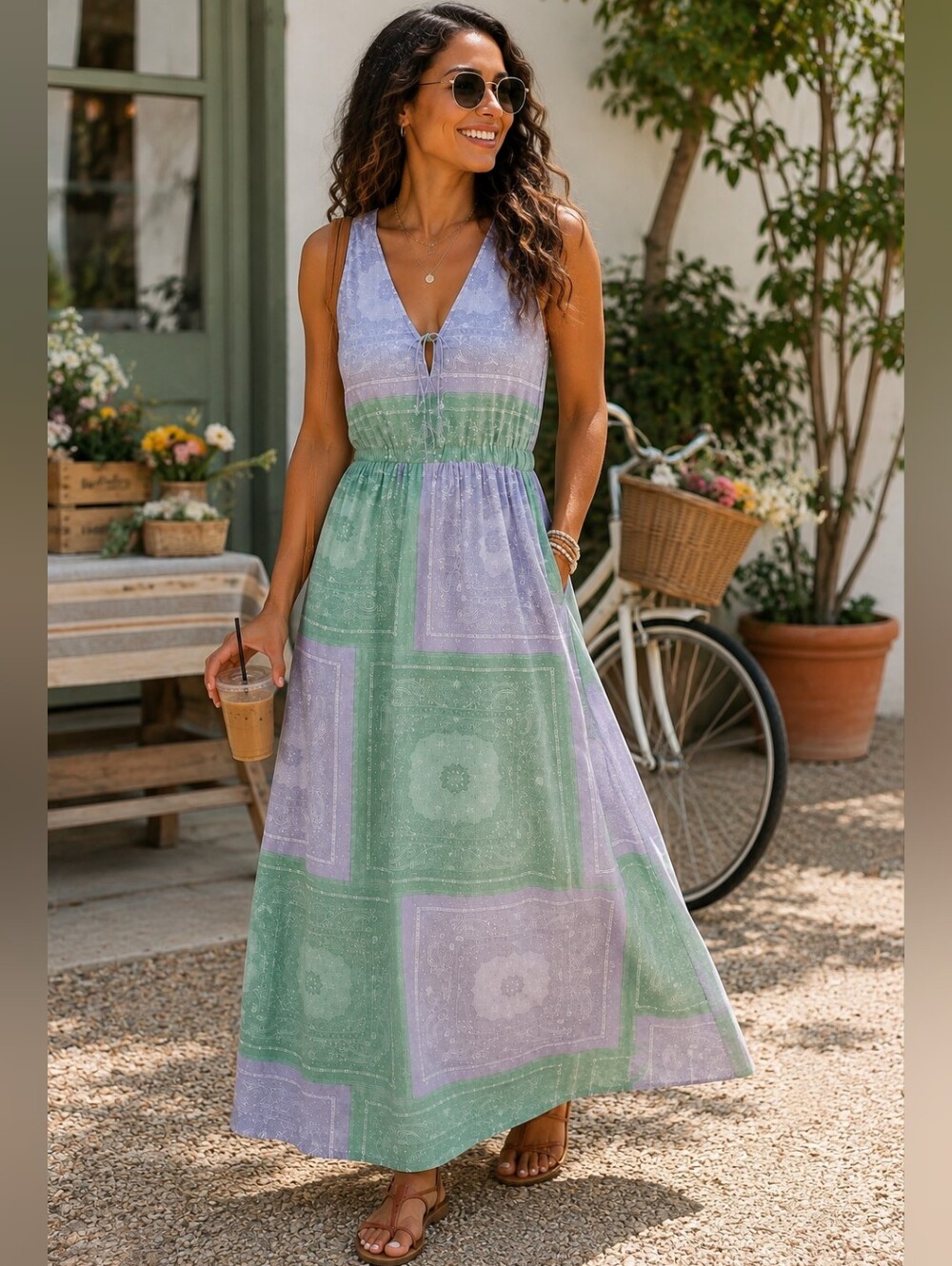 🌿 Universal Thread Patchwork Maxi Dress | XS | NWOT
